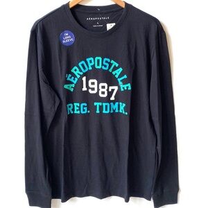 Aeropostale Black Long-sleeve Tee Shirt,‎ Size L, NWT